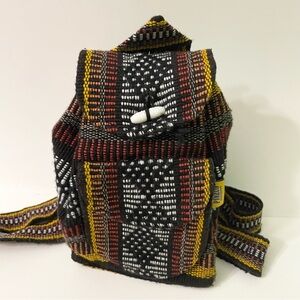 Pinzon Woven Drawstring Boho Hippie Bag Rasta Back Pack